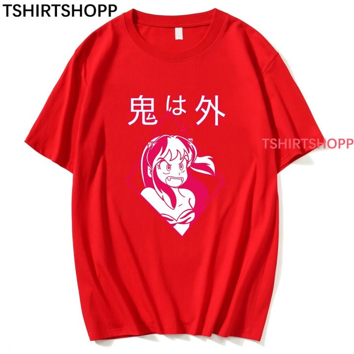 demon-out-good-luck-tshirts-cotton-tee-anime-urusei-yatsura-lamu-men-tshirts-hip-hop-tshirt-clothes