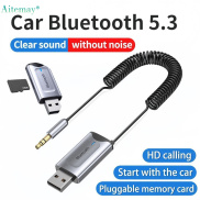 Aitemay Bluetooth 5.3 Aux Adapter Wireless Car Bluetooth Receiver USB to