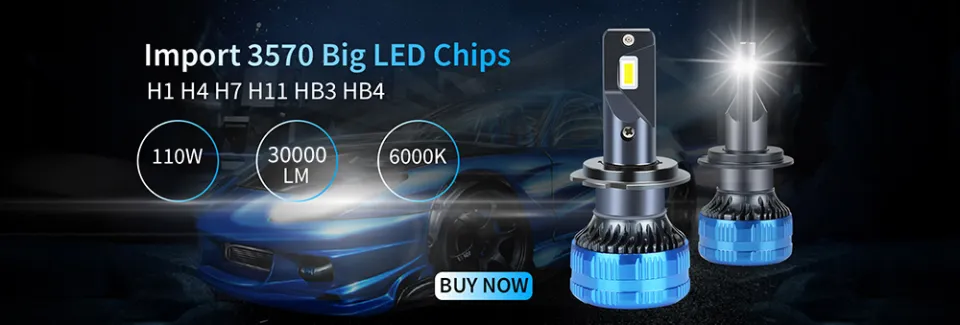 2Pcs H1 H7 H11 LED Bulb Car Fog Light 8-side 360-degree H8 H3 9005