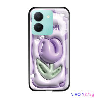 เคสโทรศัพท์พร้อมสำหรับ Vivo Y27 5G OPPO A78 4G เปลือกนุ่มดอกไม้สุดหรูเคสกันกระแทกเคสโทรศัพท์กระจกป้องกันมือถือเรียบ