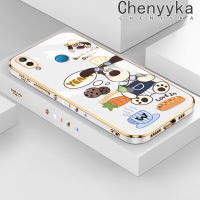 Chenyyka เคสสำหรับ Huawei Nova 3e P20 Lite 2018ลายการ์ตูนสุนัขเคสซิลิโคนชุบดีไซน์ใหม่ด้านข้างเคสโทรศัพท์ฝาปิดเลนส์เต็มรูปกล้องกล่องกันกระแทก Softcase