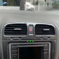 รถคาร์บอนไฟเบอร์รูปแบบ Central Control Dashboard แผงเครื่องปรับอากาศ Outlet Vent กรอบสำหรับ VW Golf 6 MK6 2008-2013