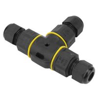 IP68 Waterproof T-Shape Connector 3 Pin Junction Box Underground Cable Sleeve Tee Connector Outdoor Lights Wiring Terminal Block