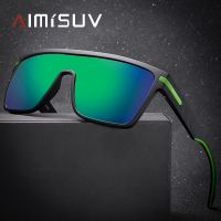 AIMISUV แว่นตากันแดดโพลาไรซ์สำหรับผู้ชาย,กระจกชายกัน UV400ทรงสี่เหลี่ยมขนาดใหญ่แว่นตากันแดดการขับขี่แบบดั้งเดิม Zonnebril