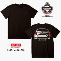 【 SELL Store】เสื้อลายรถด้านหลัง Honda Civic,เสื้อยืดผ้าฝ้ายแขนสั้น30S สำหรับผู้ชาย