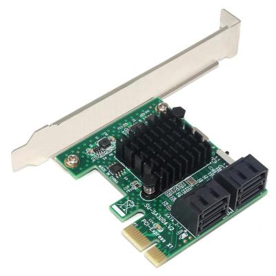 PCI Express Sata Controller 4 Port 6G PCI-E to SATA3.0 Expansion Miner Adapter Card SSD IPFS Mining Controller Adapter Card