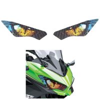 สติกเกอร์ป้องกันไฟหน้ารถจักรยานยนต์สติกเกอร์ตาไฟหน้าสำหรับ Kawasaki Ninja 250 Ninja 400 2018-2019 A