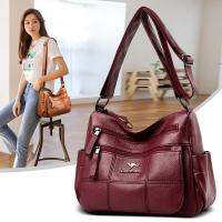 Soft Leather Textured New One-Shoulder Crossboby Bag Womens Korean-Style Trendy Large Capacity Multi-Pocket Leisure Travel Mom Bag