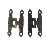 ┇❍ 1PC Vintage Chinese Cabinet Door Luggage Hinge4 Holes DecorFurniture DecorationAntique Old H HingesBronze Tone65x34mm