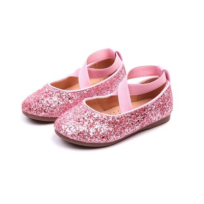 2022 Girls Ballet Flats Dance Party Girls Shoes Fashion Crystal Shoes Bling Princess Performnce 5-12 Years Kids Shoes CSH1173
