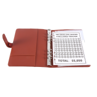 100 Envelope Challenge Binder, Savings Challenges Binder, Budget Binder, Easy and Fun Way to SaveMoney(Brown)