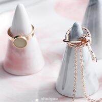 Home Nordic Style Display Stand Jewelry Storage Keep Tidy Gold Ceramic Finger Cone Ring Holder