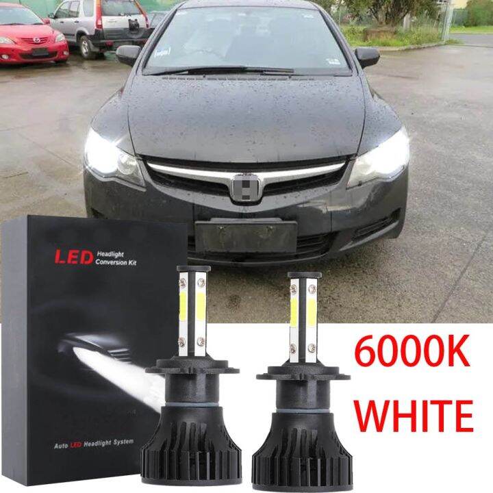 ชุดหลอดไฟหน้าฮาโลเจน-led-6000k-2006-2011-2008-2009-2010-แบบเปลี่ยน-สําหรับ-honda-civic-fd-รับประกัน-10-เดือน