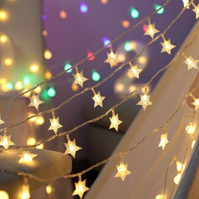 LED Lighting Chain Star Lights Room Lights Girls Heart Bedroom Outdoor Holiday String Light Lighting Chain LED Flashing Light