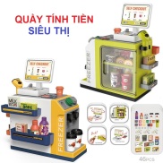 Đồ chơi siêu thị quầy tính tiền kèm máy bán cà phê có quẹt thẻ cho bé nhập