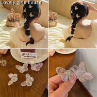 【♡Lovely girls house♡】5Pcs กิ๊ฟติดผมผีเสื้อโปร่งใสสไตล์เกาหลีสำหรับผู้หญิงหญิงสาวน่ารักบาร์เร็ตต์ชุดชั้นในยอดนิยมแสนหวาน