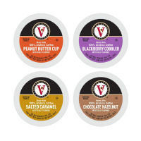 Sweet and Salty Variety Pack for K-Cup Keurig 2.0 Brewers, 96 Count, Peanut Butter Cup, Salted Caramel, Blackberry Cobbler, and Chocolate Hazelnut, Victor Allen’s Coffee Single Serve Coffee Pods