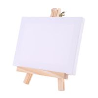 Mini Canvas And Natural Wood Easel Set For Art Painting Drawing Craft Wedding Supply