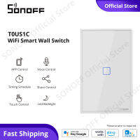 SONOFF TX T0 US WiFi สวิตช์ฝาผนังฉลาด1/2/3 Gang สวิตช์ผนังแบบไร้สายไฟระบบสัมผัสสวิทช์ Alexa Voice Control EWeLink สนับสนุน APP ตั้งเวลา,Need Neutral Wire