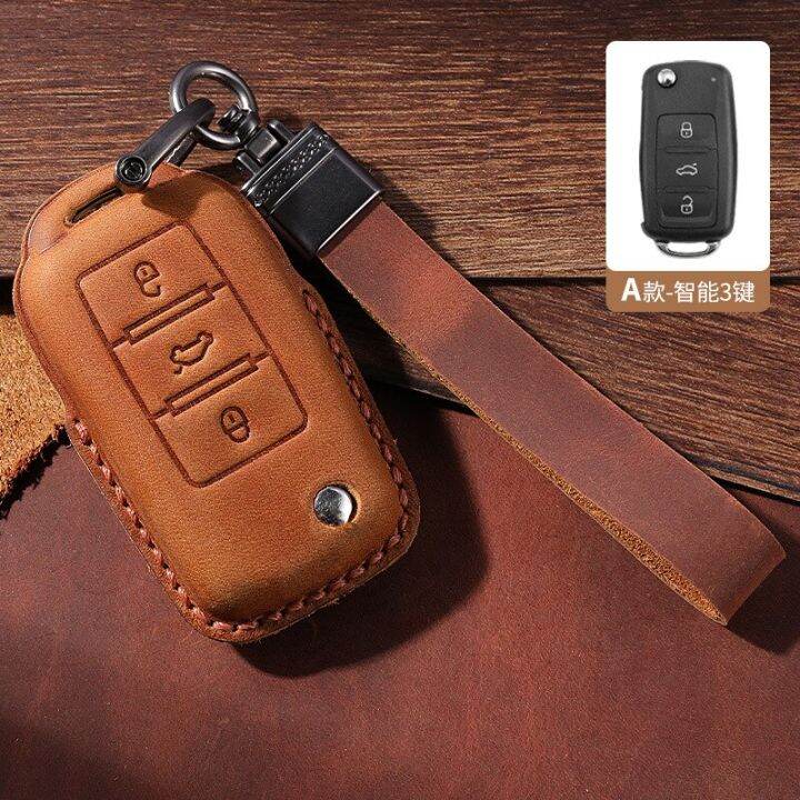 leather-car-key-case-cover-keyring-for-volkswagen-vw-golf-7-mk7-tiguan-touareg-mk2-for-skoda-octavia-kodiaq-seat-ateca