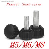 ☁ 2-5pcs/lot m5 m6 m8x10/12/16/20/25/30 knurled Round Plastic Head Handle Thumb Screw Bakelite Bolt Black Bakelite hand screw