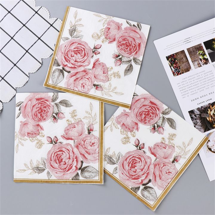 cw-10-20pcs-33cm-pink-decoupage-paper-napkins-floral-serviette-tissues-tableware-wedding-xmas