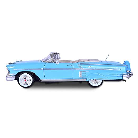 โมเดลรถคลาสสิค-motor-max-no-73200ac-1958-chevy-impala-รุ่น-blue-elegant-อัตราส่วน-1-24-จำลองเหมือนจริง-ผลิตจากโลหะผสม-diecast-model