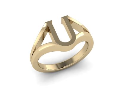 แหวนตัวอักษร U ทองคำ 14KT