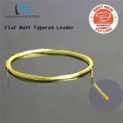 （A Decent035）Maximumcatch 5pc 9ft/15ft Flat Butt Leader 3/4/5X Fully Clear Yellow With Tip Fly Fishing Line