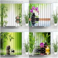 【CW】♠▬◄  Shower Curtain Sets Stone Orchid Candle Spa Landscape Fabric Curtains