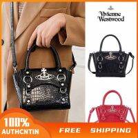 ของแท้100% Vivienne กระเป๋า Westwood Vivienne Westwood วินเทจกระเป๋าใส่เอกสารสีดำกระเป๋ากระเป๋าถือสะพาย