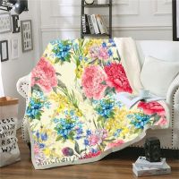 Chrysanthemum 3D print Sherpa Blanket Sofa