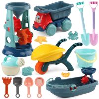 ป่าร้อน LIN431 - ✵ Beach Sandbox Silicone Sandpit Outdoor Games Cart Child Shovel Kids