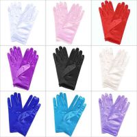 ✹❖ Gloves Short Satin White Oversleeves Satin Studio Wedding Photo Red