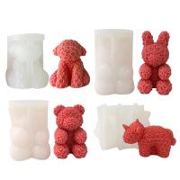 Bear Candle Mold 3D Bear Resin Mold with Embossed Flower Bear Silicone Mold for DIY Drink Ice Coffee Juice Cocktail Candy Soap Candle Chocolate Party Gift candid