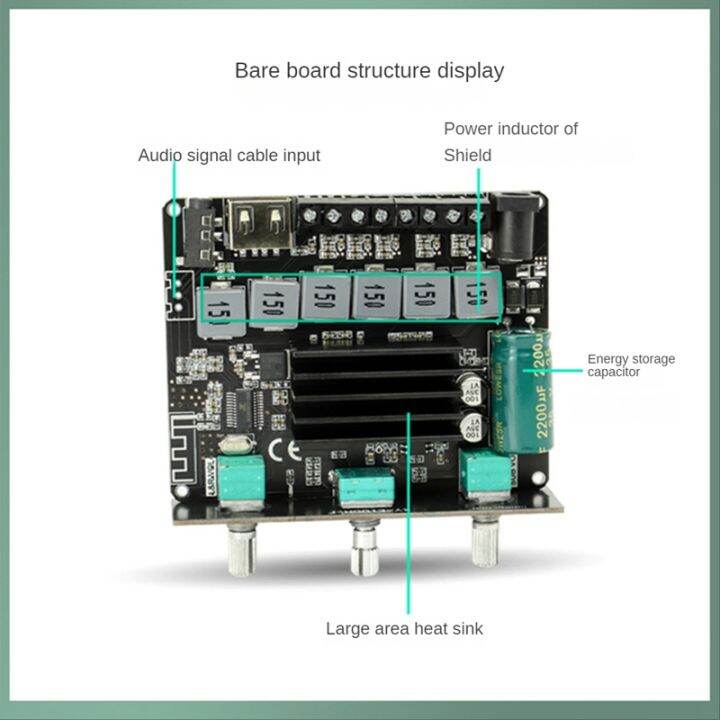 2-1-channel-bluetooth-amplifier-board-tpa3116-50wx2-100w-high-power-left-and-right-channel-subwoofer-audio-module-e100h-replacement-spare-parts-accessories