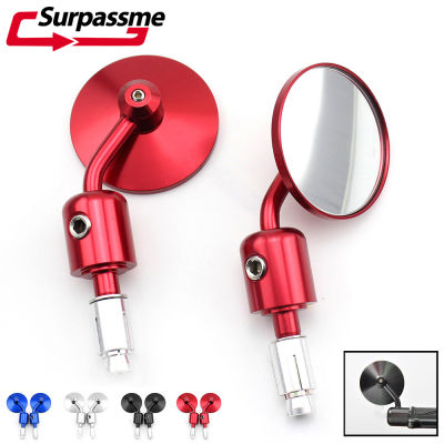 78 inch 22mm Handle Bar End Mirrors Motorcycle Rear View Mirror Hollow Round Convex Lens Handlebar Mirror for Moto Street Bike