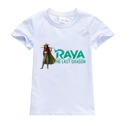 Raya And The Last Dragon ฤดูร้อนเกาหลี Tee เสื้อชายหญิงแขนกุดผ้าฝ้ายวัยรุ่นเกาหลีแขนสั้นผ้าฝ้ายสาว Children