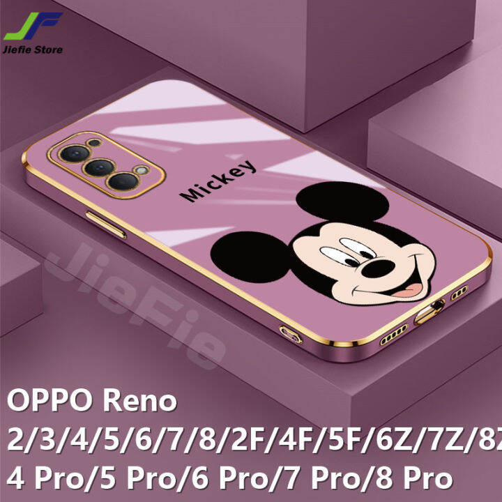 jiefie-การ์ตูนมิกกี้เคสโทรศัพท์-oppo-reno-5f-4f-2f-6z-7z-8z-8t-reno-2-3-4-5-6-7-8-9-4-pro-5-pro-6-pro-7-pro-8-pro-9-pro-เคสโทรศัพท์ขอบตรง-tpu-ชุบโครเมียมเมาส์มิกกี้น่ารัก