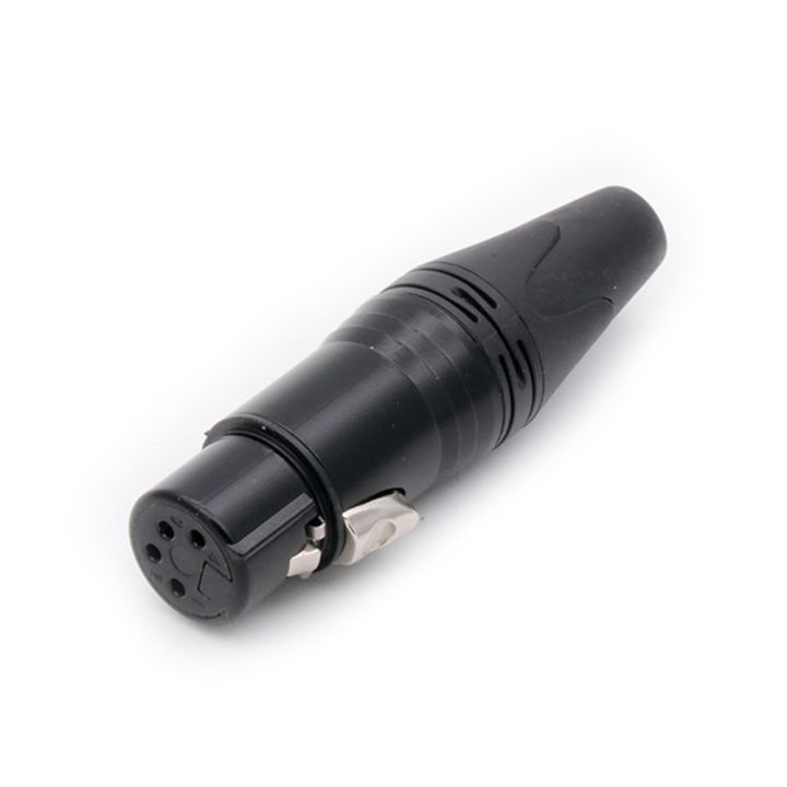 10pcs-lot-4pins-xlr-male-plug-mic-cable-wire-connector-nickel-plated-4poles-xlr-plug-microphone-jack-socket-black-wholesales