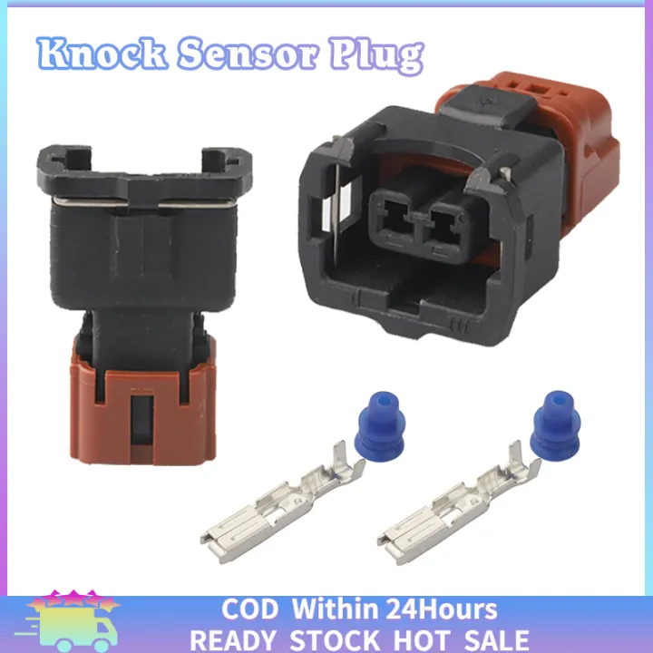 [Fast Delivery]1Set 2 Pin Fuel Injector Socket Connector Knock Sensor