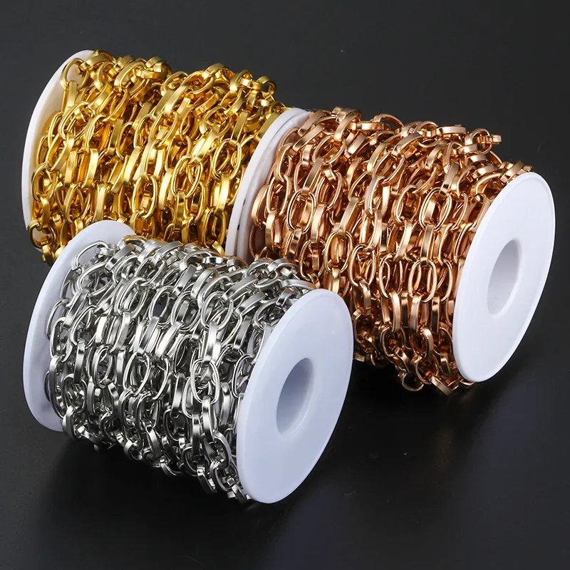 New Stainless Steel Chain For Jewelry Making Men Women Bracelets DIY Charm  Pig Nose Rolo Link