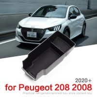 Car Organizer Box For Peugeot 208 2008 II MK2 2020 2021 2022 Central Armrest Storage Container Holder Tray Interior Essories