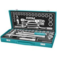 ( Pro+++ ) คุ้มค่า TOTAL  บ๊อกซ์ชุด รุ่น THT141253 24 ชิ้น 1/2 นิ้ว ขนาด 10 - 32 มม. Socket Set ชุดบล็อค ชุดบล็อก บล๊อกชุด ลูกบล๊อก - ไม่รวมค่าขน ราคาดี ประแจ เลื่อน ประแจ ปอนด์ ประแจ คอม้า ประแจ บล็อก