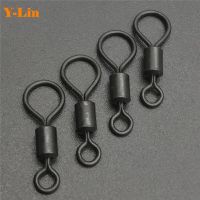 40pcs Carp Fishing Big Eye Rolling Swivels Chod Matt Black Carp Tackle Accessories Quick Change Swivels Snap Hooks Link Swivels Accessories