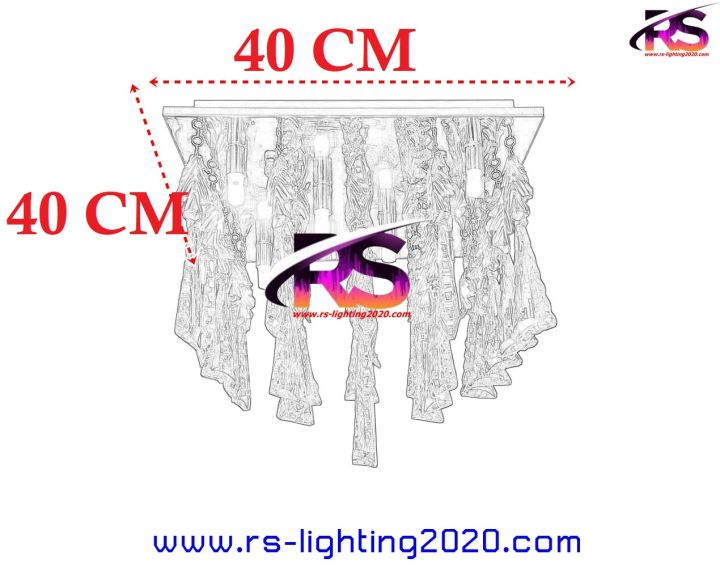 ไฟเพดาน-ไฟติดแป้น-ไฟติดเพดาน-ไฟสี่เหลี่ยม-ไฟคริสตัลเหลี่ยม-rs-9400-400-ไม่รวมหลอดไฟ