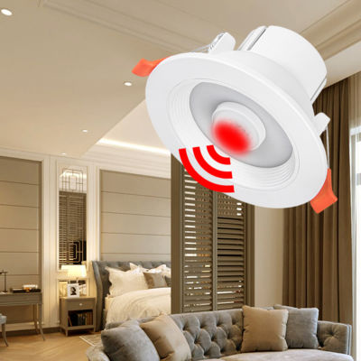 AC 85-265โวลต์5วัตต์10วัตต์15วัตต์20วัตต์รอบปิดภาคเรียนนำแสงเพดาน PIR Motion Sensor จุดไฟสำหรับทางเดินทางเดินอัตโนมัติเปิดปิดในเวลากลางคืน