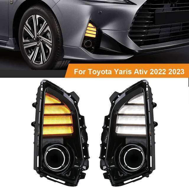 ฝาครอบเดย์ไลท์-led-daylight-drl-ยาริสเอทีฟ-toyota-yaris-ativ-2022-2023-ฝาครอบไฟ-ตัด-หมอก-มีไฟเลี้ยวในตัว-รับประกัน-1-เดือน