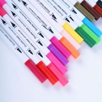 24 Colors Markers Double Ends Art Brush Pen Set School Accessories Lettering Markers Art Supplies Sketch Drawing Graffiti