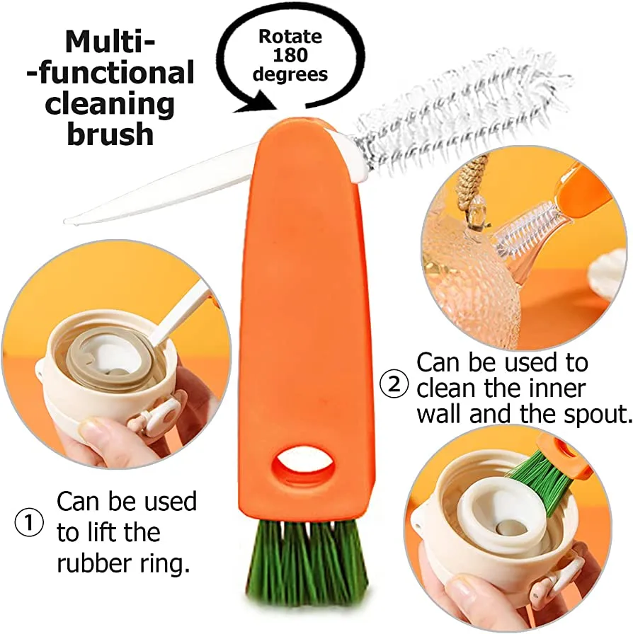 Three-in-one Cup Cover Cleaning Brush Corner Crevice Cleaning